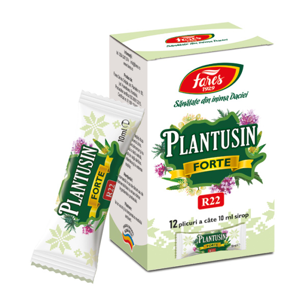 Plantusin forte, R22, sirop tuse (12 plicuri a cate 10 ml sirop)